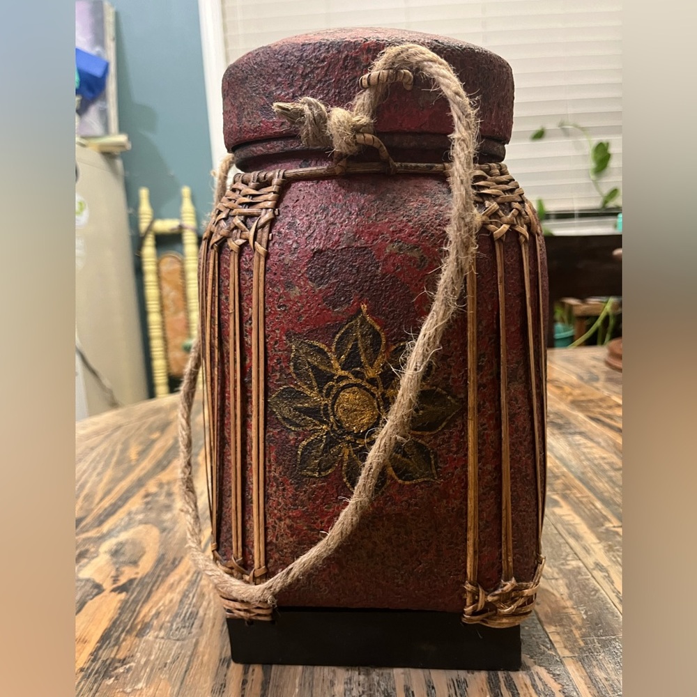 Bamboo Rice Container With Lid - Picture 3 of 13